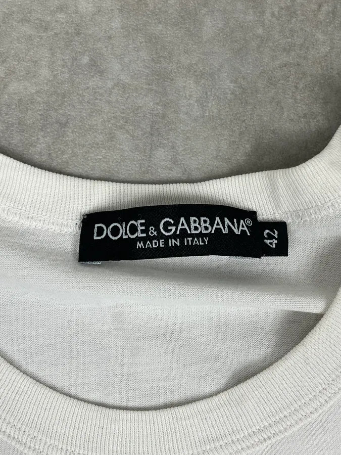SS2009 Dolce & Gabbana Cream Cotton Rocky Balboa T-Shirt gVFPmHJ 8