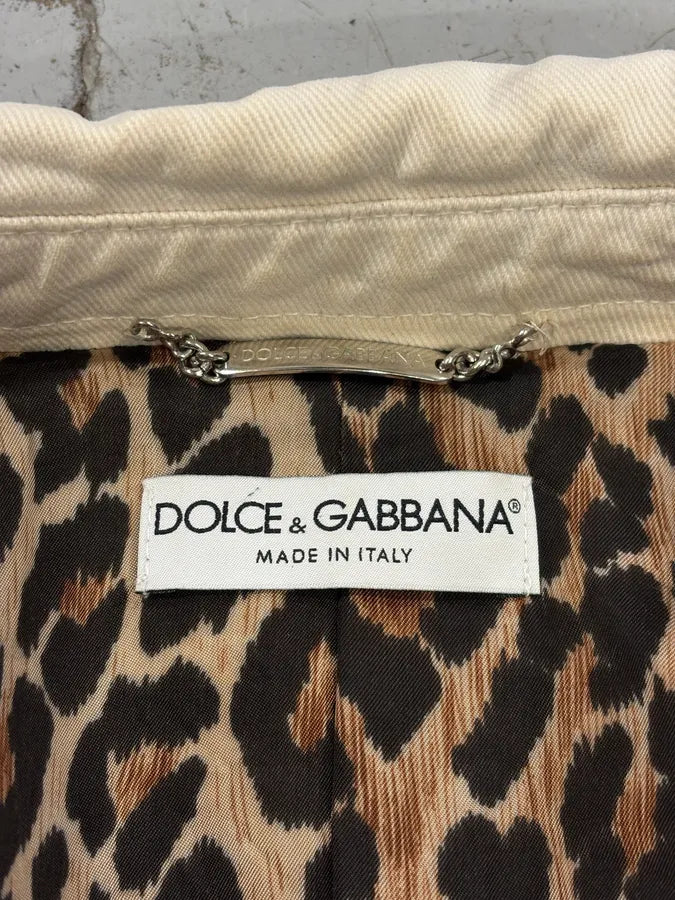 SS1999 Dolce & Gabbana Cream Light Denim Jacket anPDRad 8