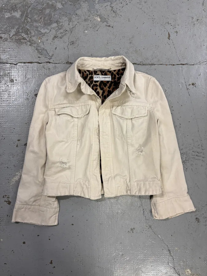 SS1999 Dolce & Gabbana Cream Light Denim Jacket anPDRad 0