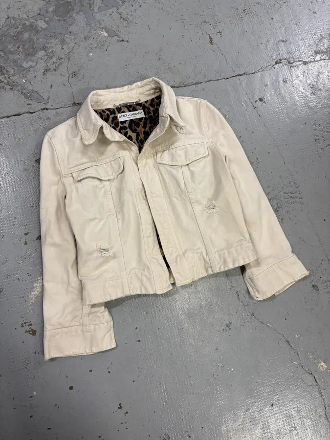 SS1999 Dolce & Gabbana Cream Light Denim Jacket anPDRad 3