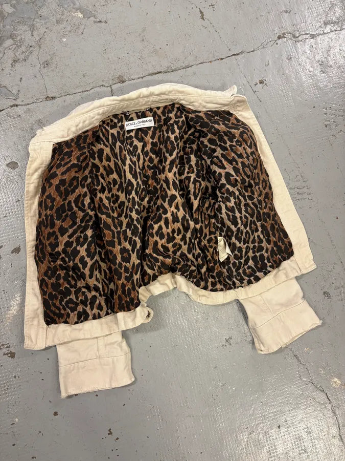 SS1999 Dolce & Gabbana Cream Light Denim Jacket anPDRad 7