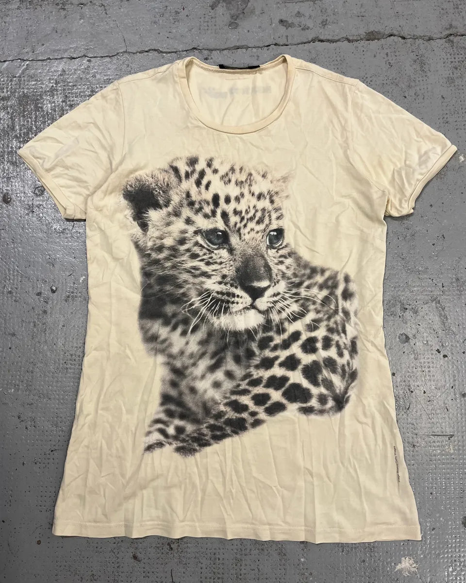 2000s Dolce & Gabbana Cream Leopard Print T-Shirt leTIPAg 0
