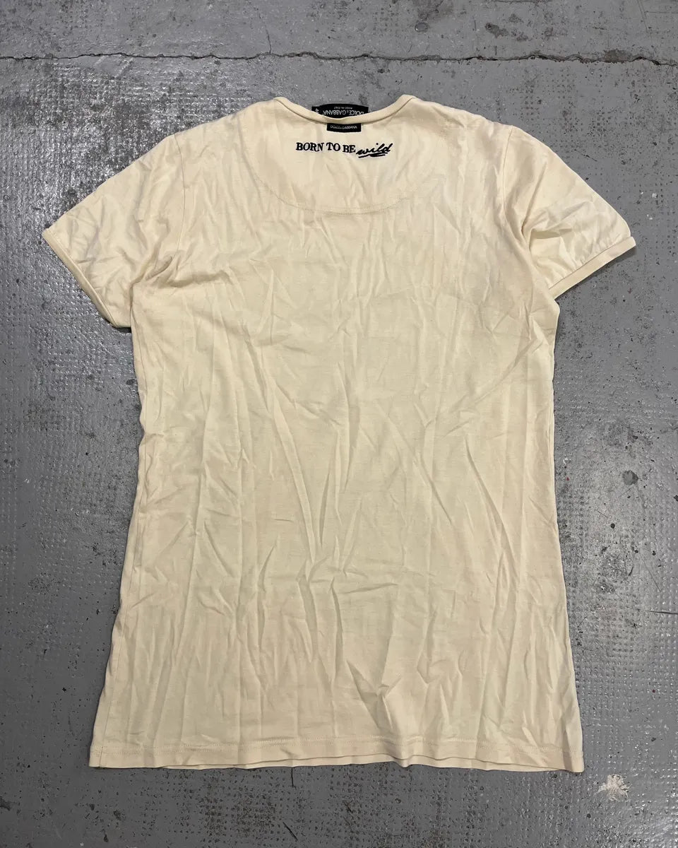 2000s Dolce & Gabbana Cream Leopard Print T-Shirt leTIPAg 7