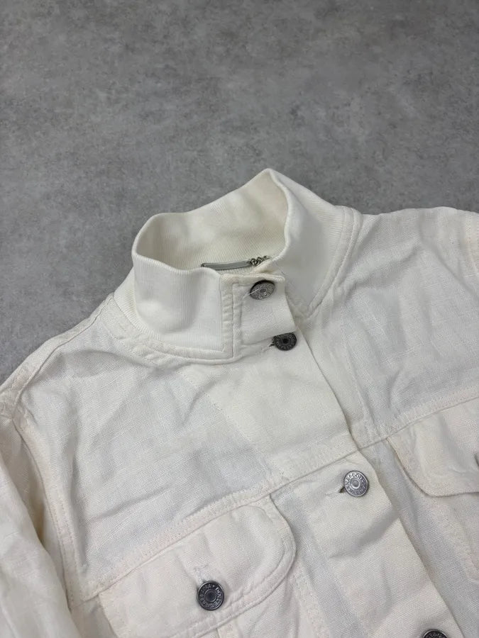 SS2003 Dolce & Gabbana White Linen Trucker Light Jacket cskSAkm 5