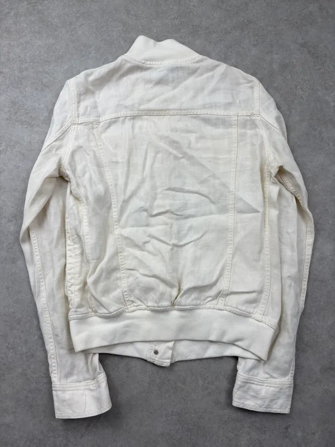 SS2003 Dolce & Gabbana White Linen Trucker Light Jacket cskSAkm 6