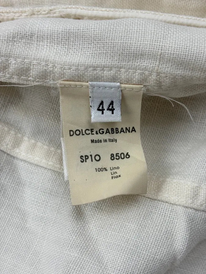 SS2003 Dolce & Gabbana White Linen Trucker Light Jacket cskSAkm 11