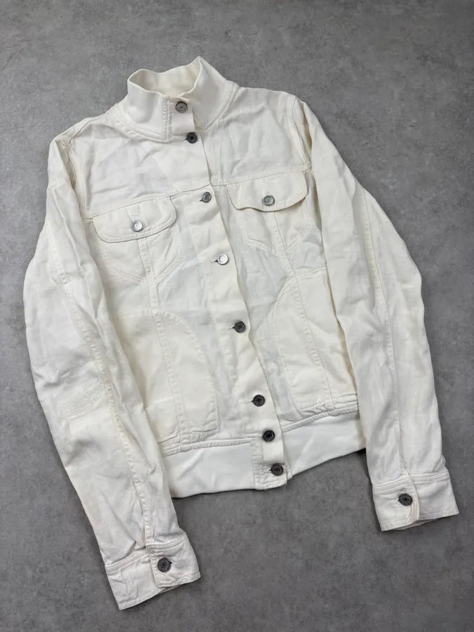 SS2003 Dolce & Gabbana White Linen Trucker Light Jacket cskSAkm 4