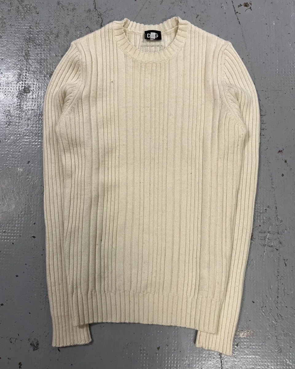 2000s Dolce & Gabbana Cream Ribbed Sweater JdLORQb 3