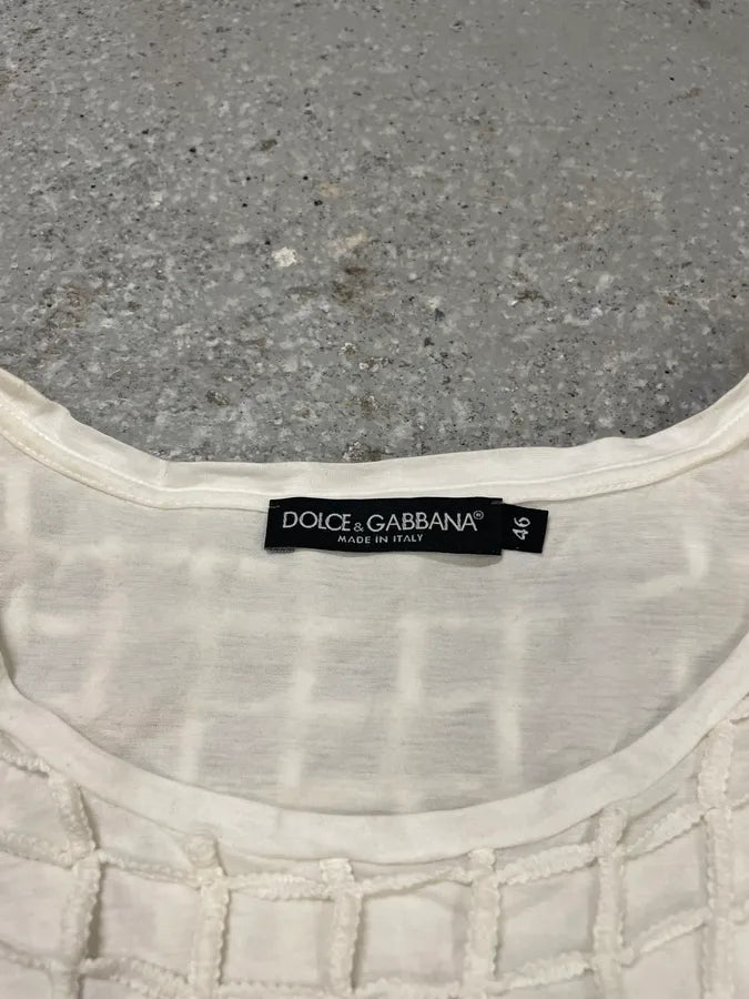 2000s Dolce & Gabbana Creamy Fisher Tank Top (M) 6
