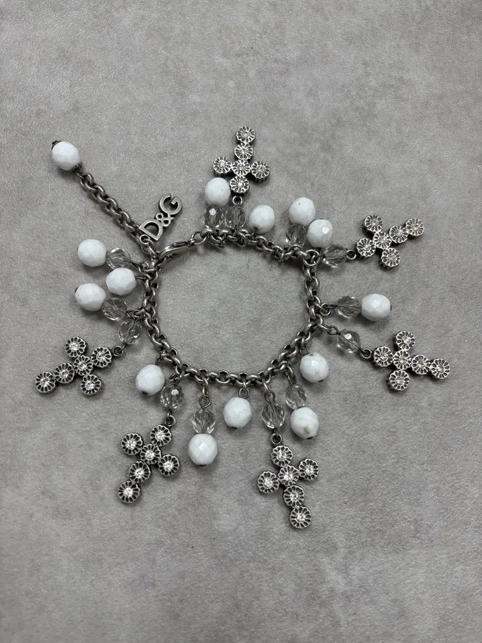 2000s Dolce & Gabbana Cross Charm Pendant Bracelet vtXEjwh 0