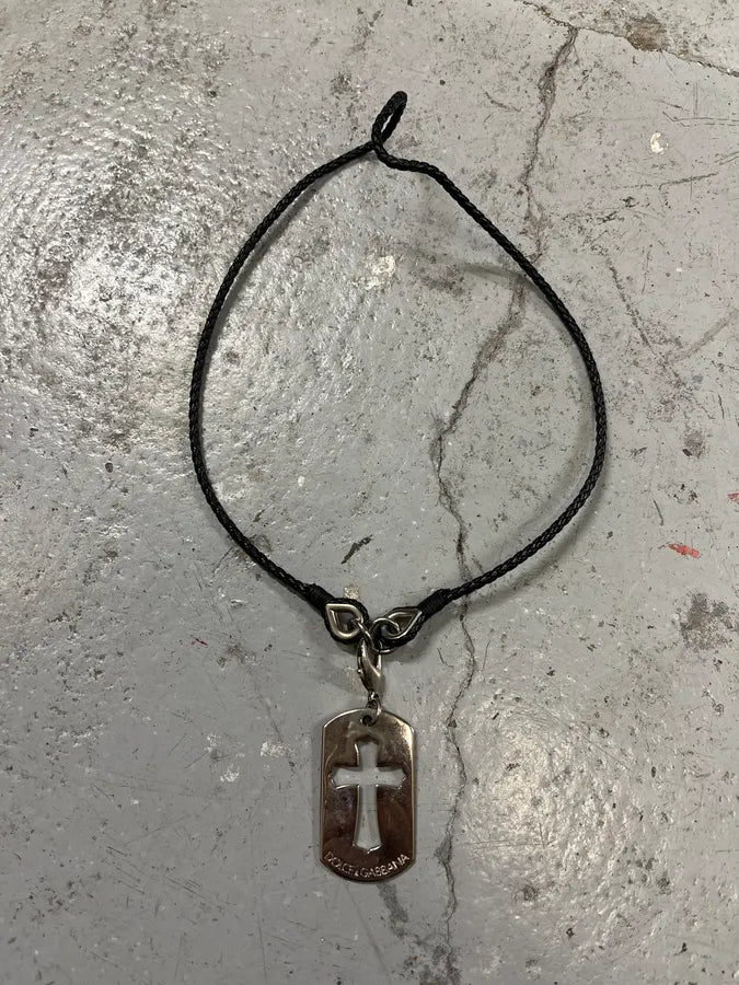 2000s Dolce & Gabbana Cross Dog Tag Necklace jfbnOBK 0