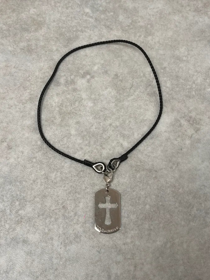 SS2003 Dolce & Gabbana Cross Dog Tag Necklace LjCmOze 0