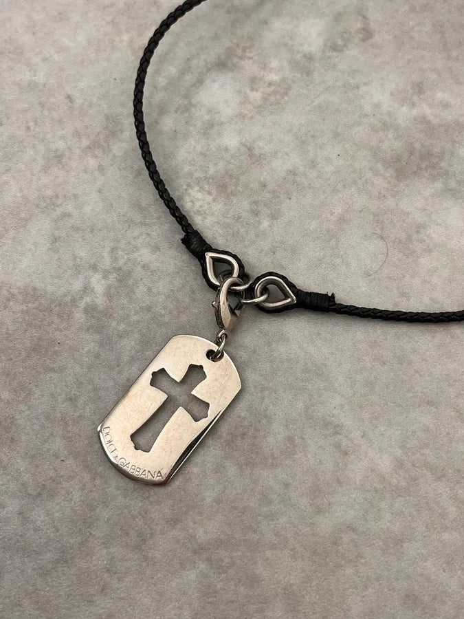 SS2003 Dolce & Gabbana Cross Dog Tag Necklace LjCmOze 5