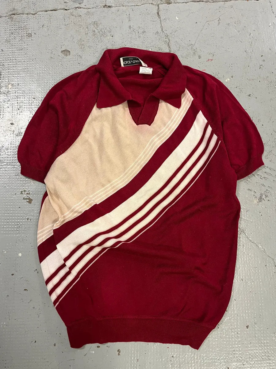 2000s Dolce & Gabbana Cross Lines Red Polo SKTrnDX 0