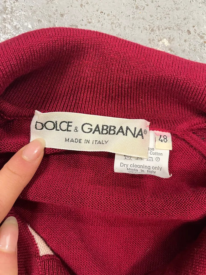 2000s Dolce & Gabbana Cross Lines Red Polo SKTrnDX 6