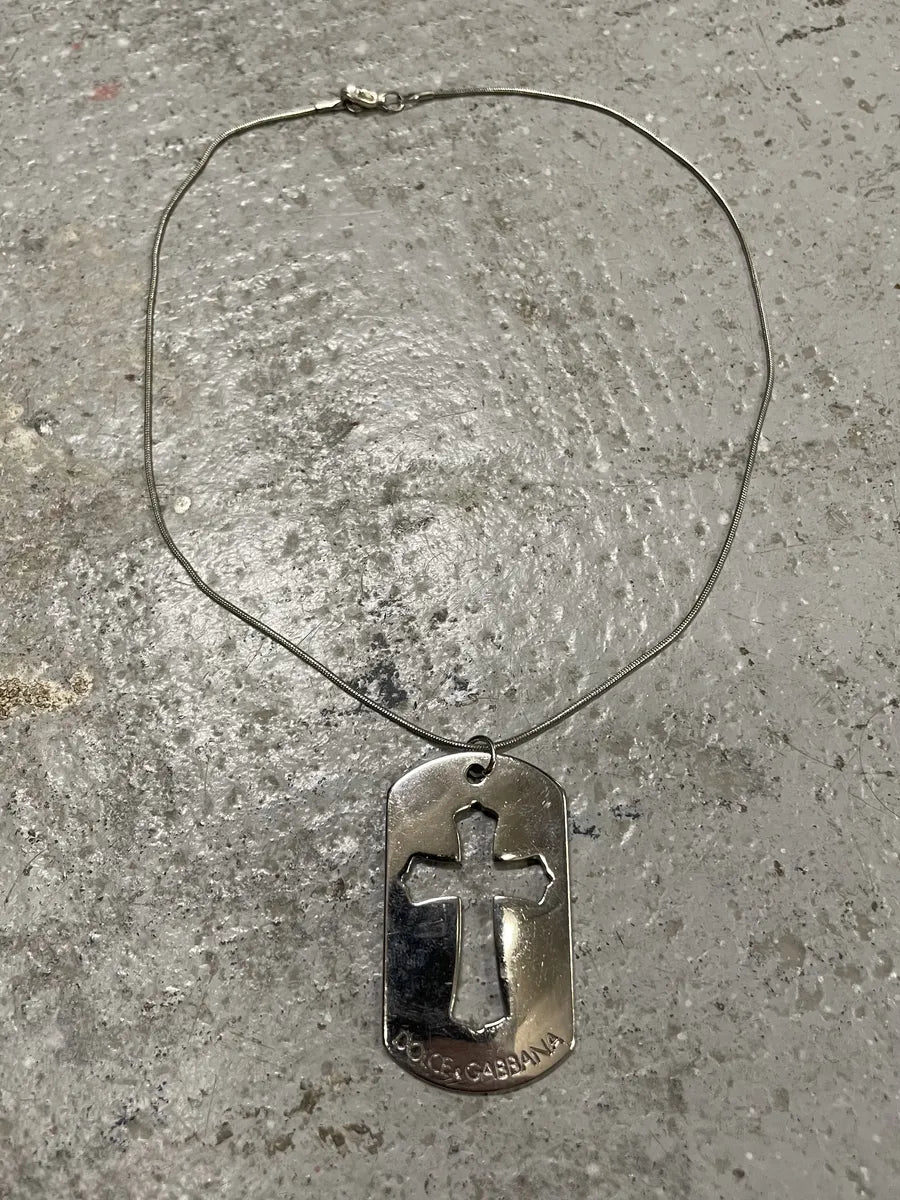2000s Dolce & Gabbana Cross Pendant Necklace JhXabTQ 0