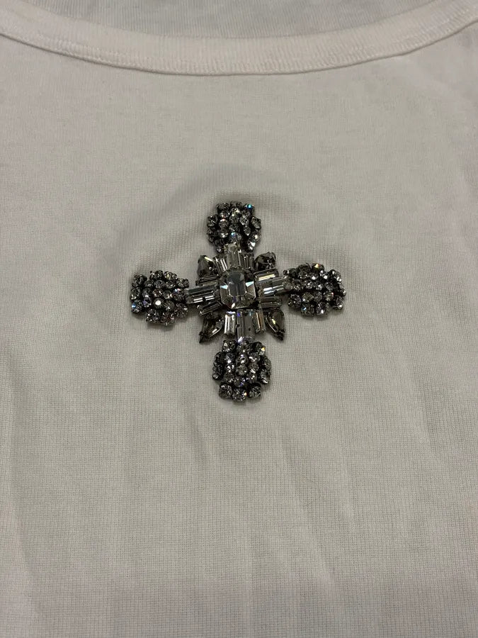2000s Dolce & Gabbana Cross White T-Shirt NmAnprE 6