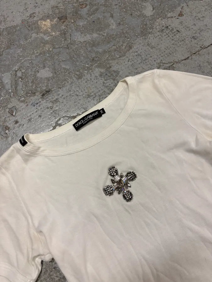 2000s Dolce & Gabbana Cross White T-Shirt NmAnprE 4