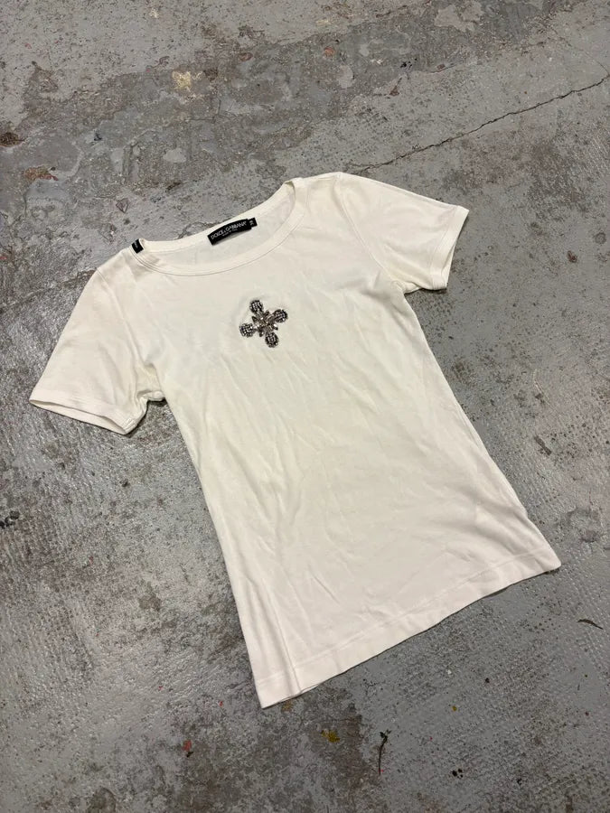 2000s Dolce & Gabbana Cross White T-Shirt NmAnprE 3