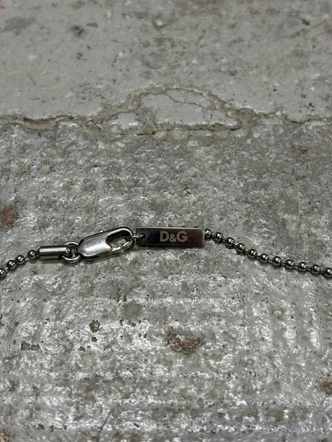 2000s Dolce & Gabbana Crystal D&G Dog Tag Necklace JKotaEE 5