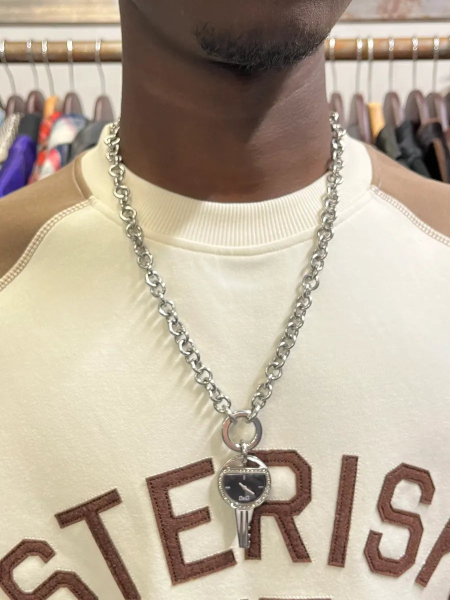 2000s Dolce & Gabbana Crystal Key Watch Necklace ZjLInPW 1