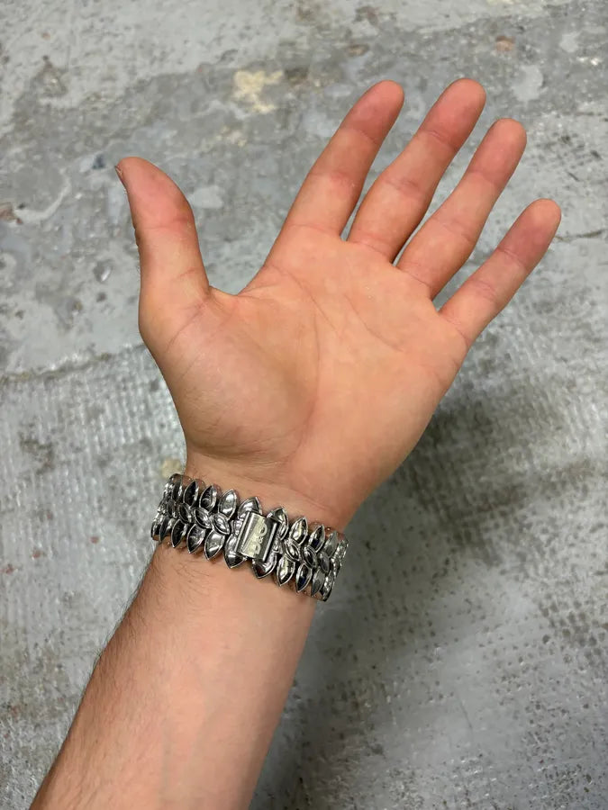 2000s Dolce & Gabbana Crystal Leaves Bracelet Watch XGEDNql 1