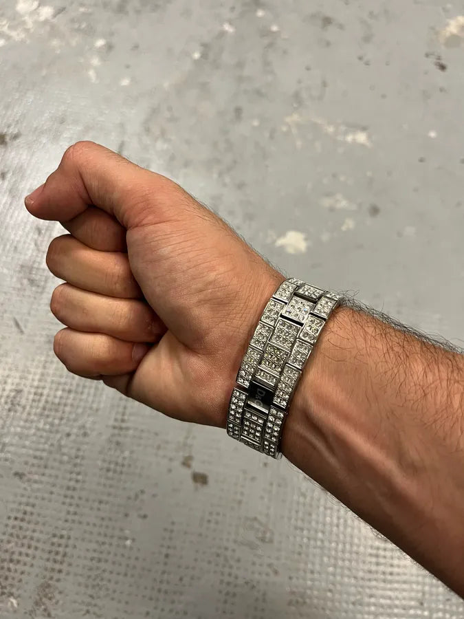 2000s Dolce & Gabbana Crystal Pave Bracelet Watch cZhyKnx 3