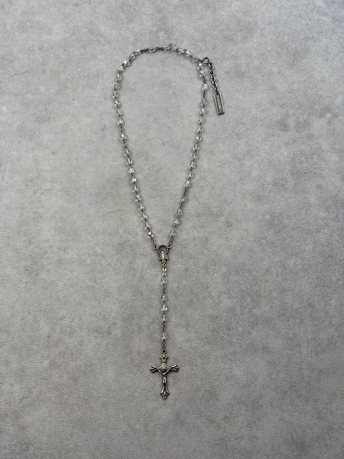 2000s Dolce & Gabbana Crystal Trompe Loeil Beaded Rosary Necklace jnOoalb 0