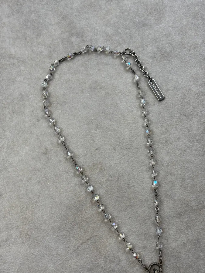 2000s Dolce & Gabbana Crystal Trompe Loeil Beaded Rosary Necklace jnOoalb 3