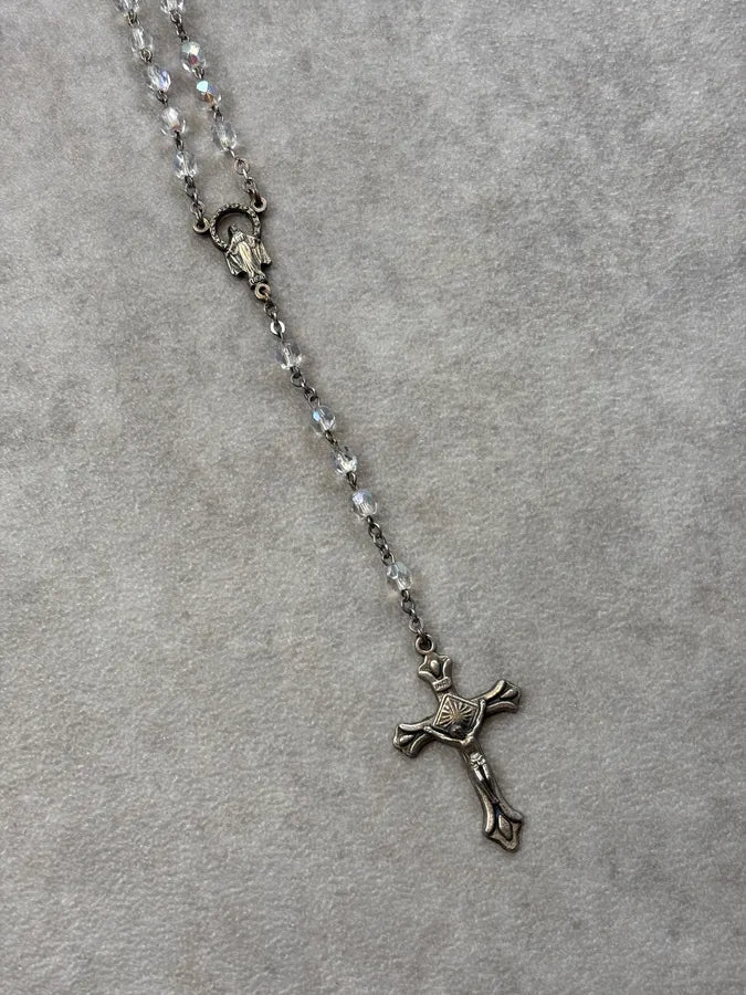 2000s Dolce & Gabbana Crystal Trompe Loeil Beaded Rosary Necklace jnOoalb 4
