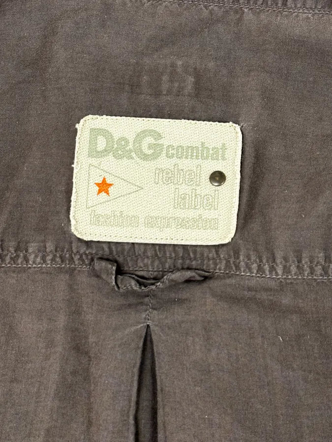 SS2003 Dolce & Gabbana Dark Grey Military Cargo Shirt KHbMZol 9