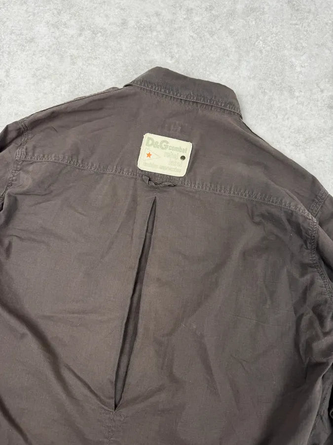 SS2003 Dolce & Gabbana Dark Grey Military Cargo Shirt KHbMZol 5