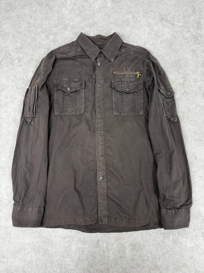SS2003 Dolce & Gabbana Dark Grey Military Cargo Shirt KHbMZol 0