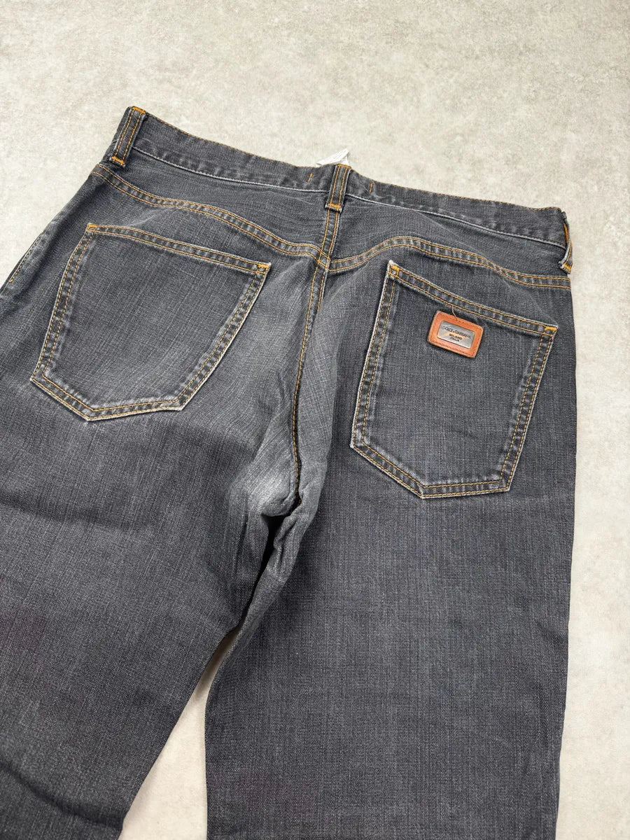 2000s Dolce & Gabbana Dark Grey Contrast Denim Stitch Jeans RPdZtNw 6