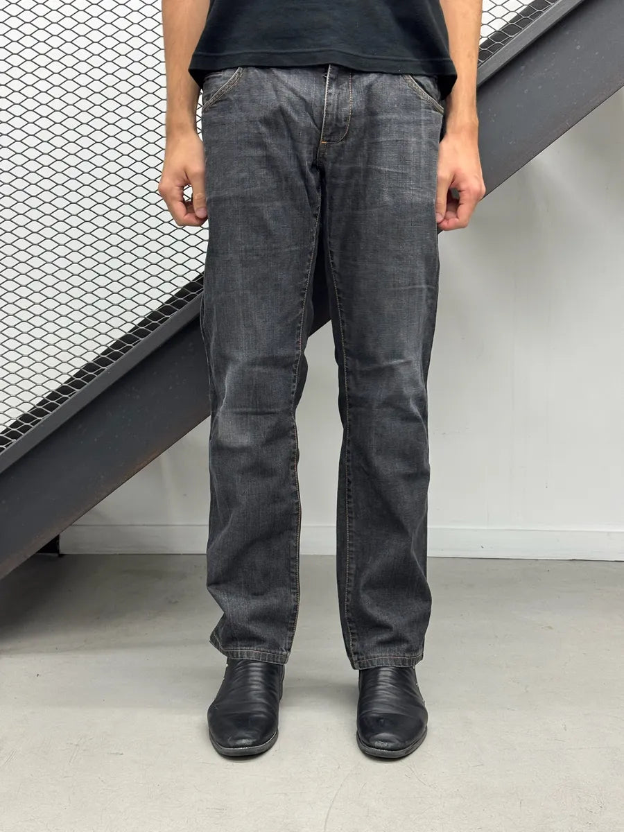 2000s Dolce & Gabbana Dark Grey Contrast Denim Stitch Jeans RPdZtNw 0