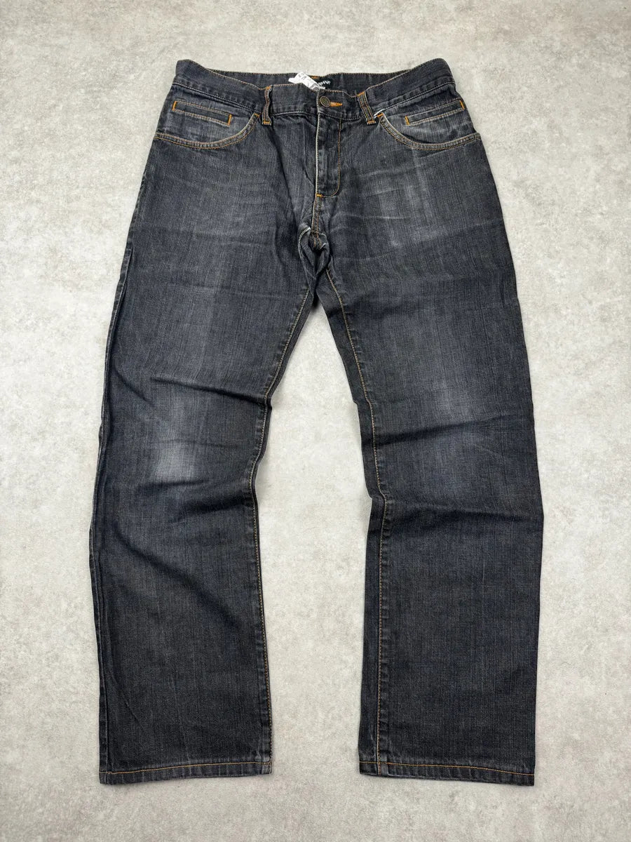 2000s Dolce & Gabbana Dark Grey Contrast Denim Stitch Jeans RPdZtNw 3