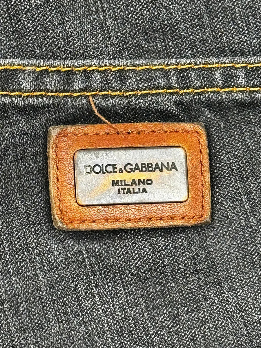 2000s Dolce & Gabbana Dark Grey Contrast Denim Stitch Jeans RPdZtNw 7