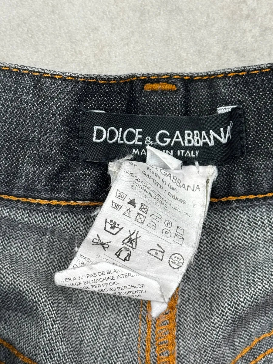 2000s Dolce & Gabbana Dark Grey Contrast Denim Stitch Jeans RPdZtNw 8