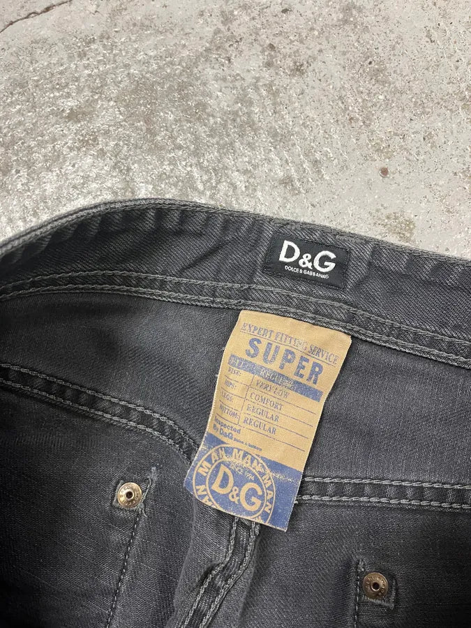 2000s Dolce & Gabbana Dark Grey Denim Jeans HDYZqEV 9