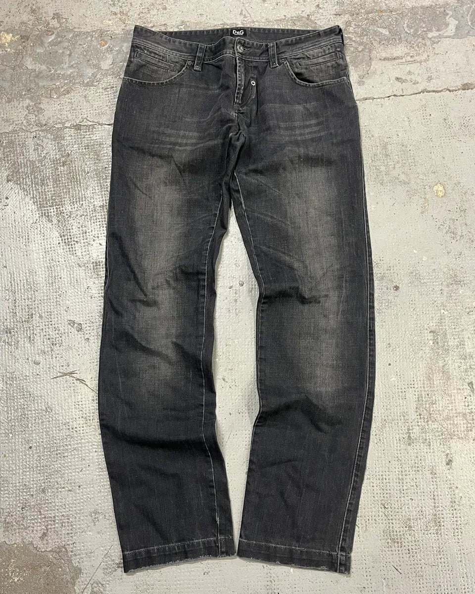 2000s Dolce & Gabbana Dark Grey Denim Jeans HDYZqEV 0