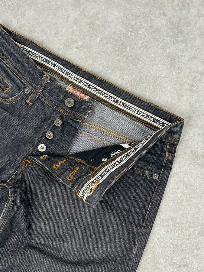 2000s Dolce & Gabbana Dark Grey Denim Power Straight Jeans wrRIVIZ 9