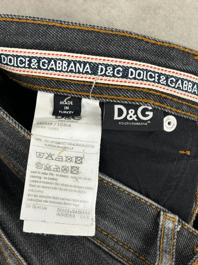 2000s Dolce & Gabbana Dark Grey Denim Power Straight Jeans wrRIVIZ 11