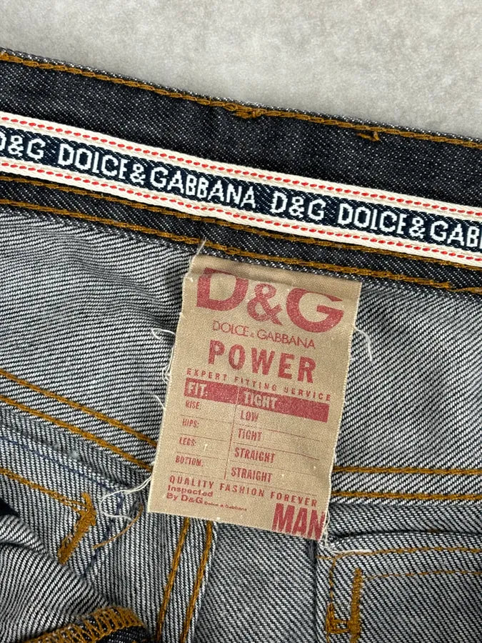 2000s Dolce & Gabbana Dark Grey Denim Power Straight Jeans wrRIVIZ 10