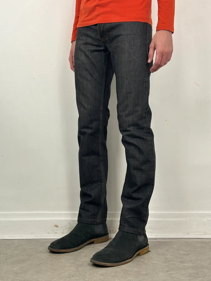 2000s Dolce & Gabbana Dark Grey Denim Power Straight Jeans wrRIVIZ 3