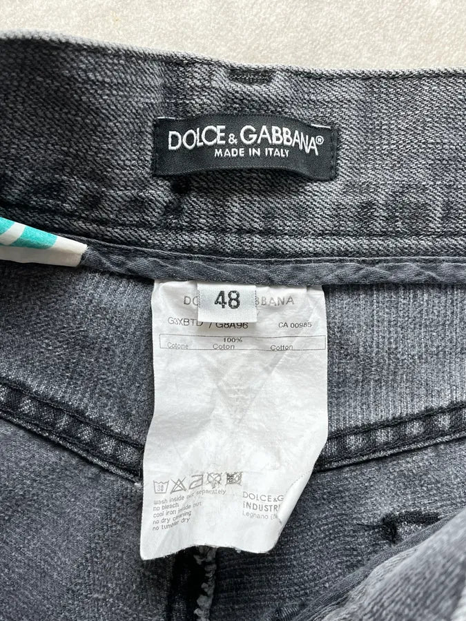 2000s Dolce & Gabbana Dark Grey Faded Straight Leg Denim Jeans KHkRvXx 10