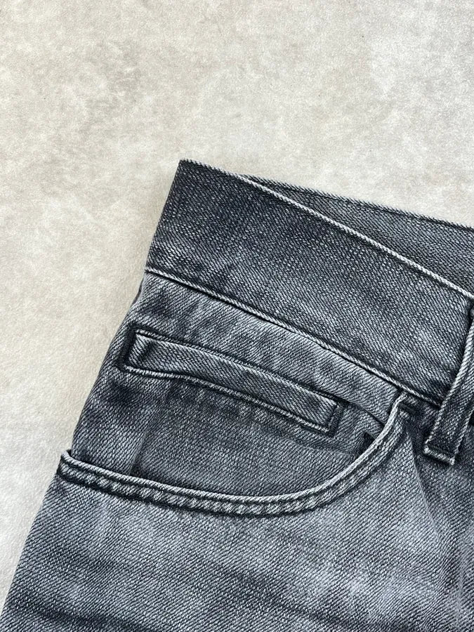 2000s Dolce & Gabbana Dark Grey Faded Straight Leg Denim Jeans KHkRvXx 9