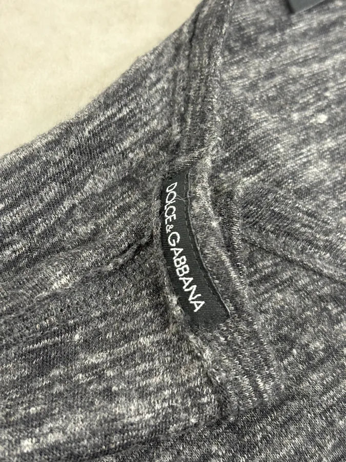 2000s Dolce & Gabbana Dark Grey James Dean V-Neck T-Shirt HIAKbas 6
