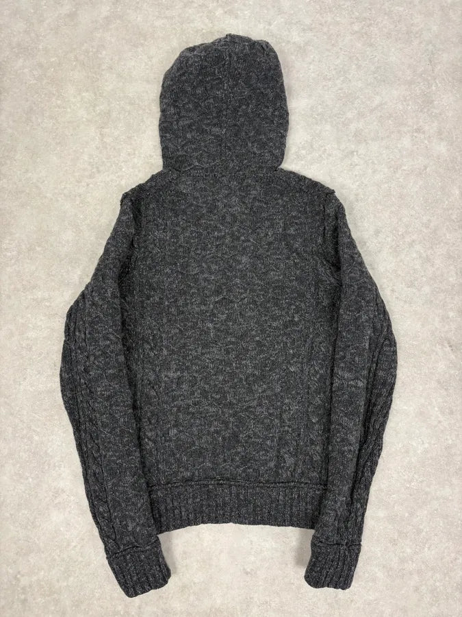 2000s Dolce & Gabbana Dark Grey Wool Knit Hoodie gETllyy 5