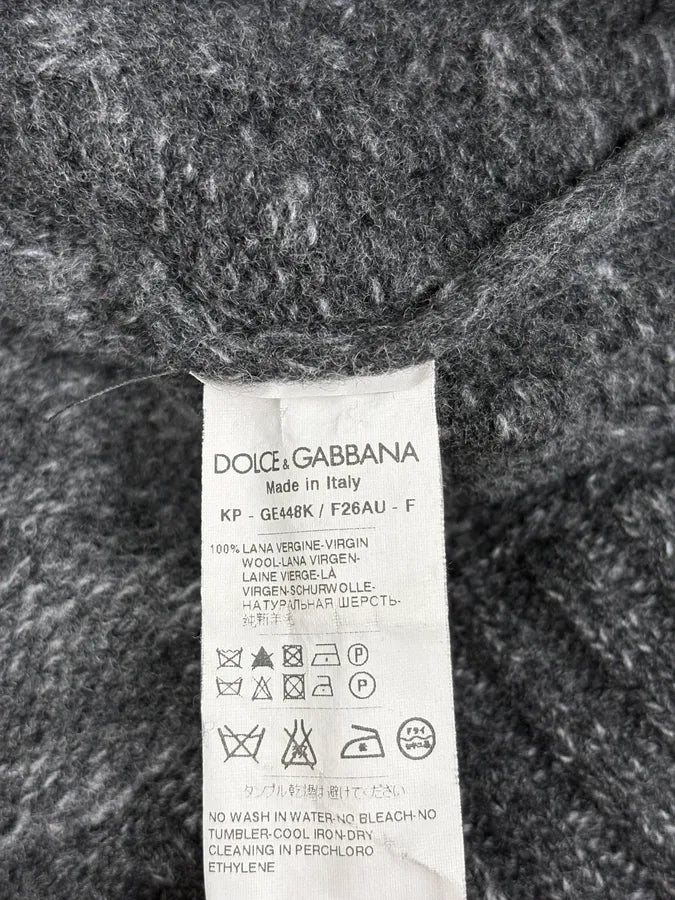 2000s Dolce & Gabbana Dark Grey Wool Knit Hoodie gETllyy 8