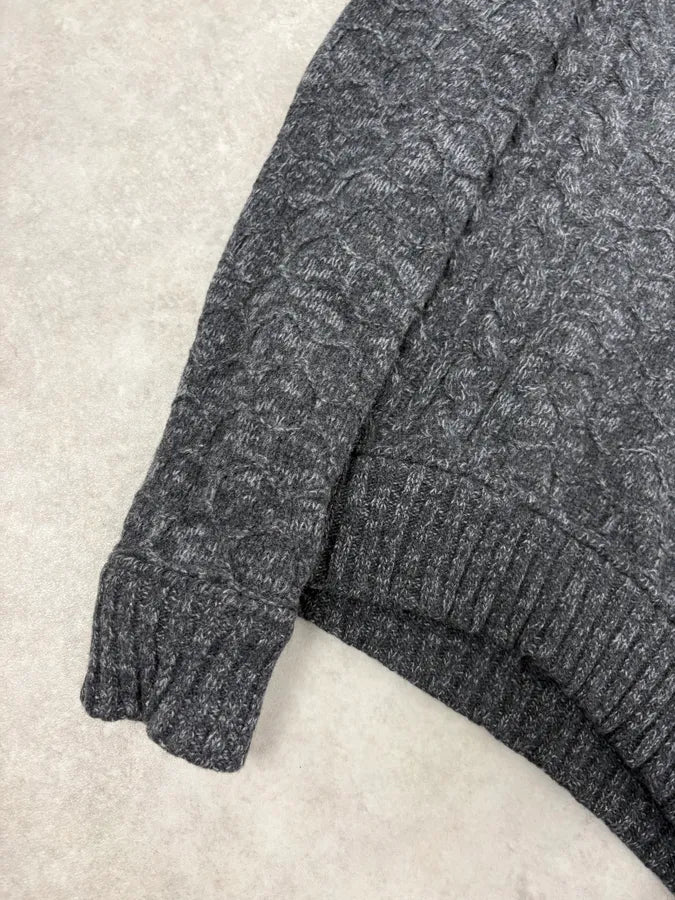 2000s Dolce & Gabbana Dark Grey Wool Knit Hoodie gETllyy 6